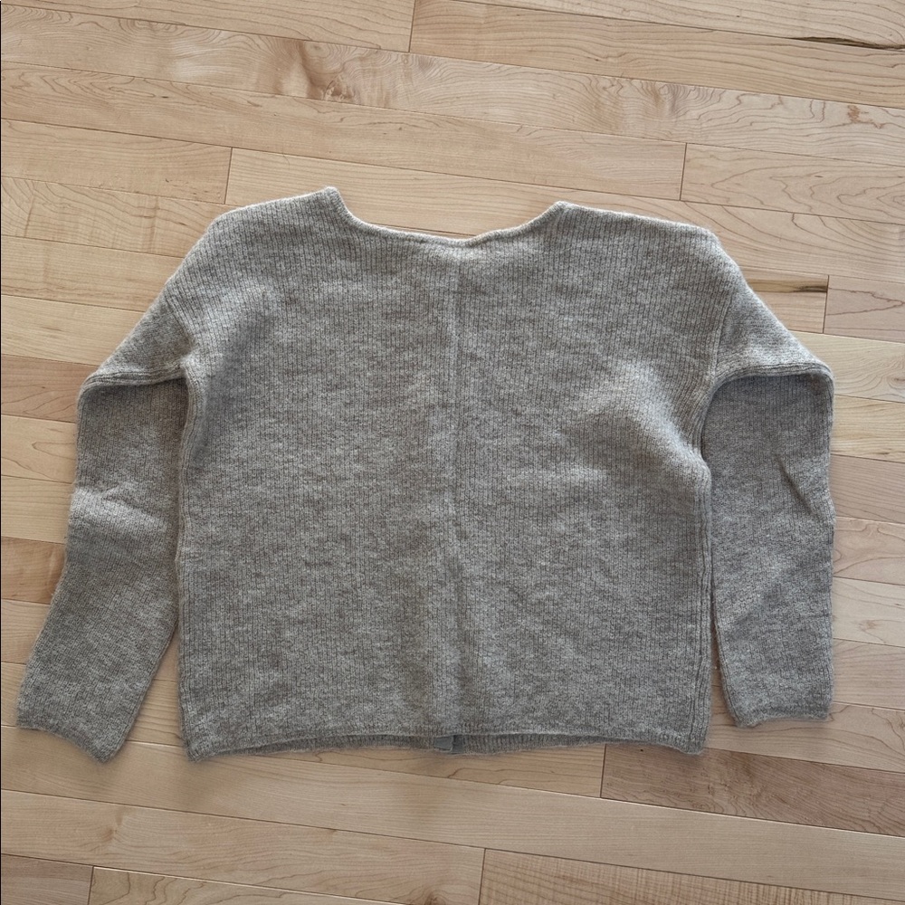 Sezane Neutral Ribbed Button Cardigan in Taupe - Picture 4 of 4